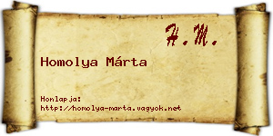 Homolya Márta névjegykártya