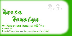 marta homolya business card